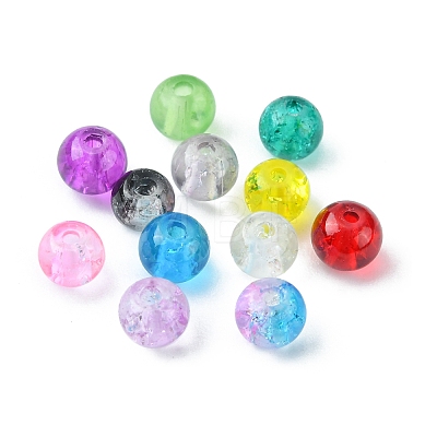 840Pcs 12 Colors Spray Painted Crackle Glass Beads CCG-FS0001-01-1