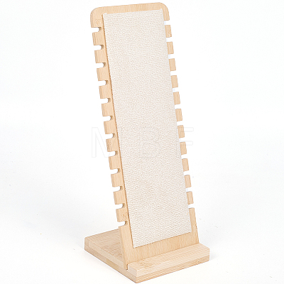 12-Slot Wood Necklaces Organizer Display Stands NDIS-WH20003-01B-1