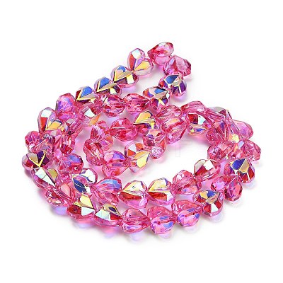 Electroplate Transparent Glass Beads Strands EGLA-B012-AB07-1