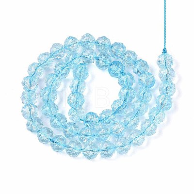 Crackle Transparent Glass Beads Strands GLAA-N063-8mm-02-1
