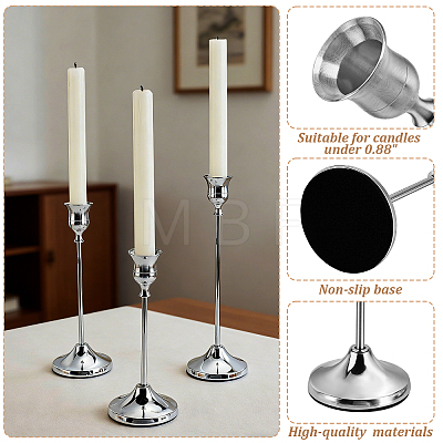 3Pcs 3 Styles Metal Candle Holder Sets DIY-WA0001-37P-1