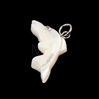 Natural White Shell & Crystal Rhinestone Pendants SH-CBAC52B-01C-1