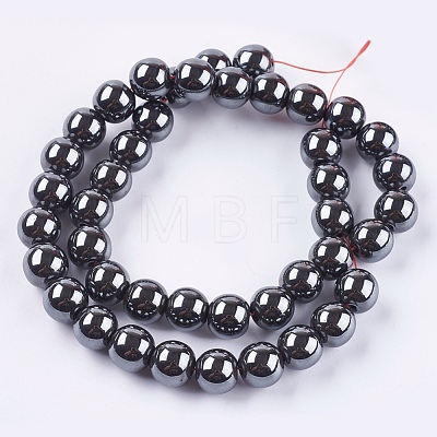 Non-Magnetic Synthetic Hematite Beads Strands G-H1624-10mm-3-1