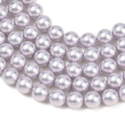 Frosted Glass Pearl Beads Strands GLAA-A044-08A-10-1