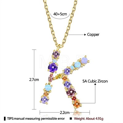 Brass Micro Pave Cubic Zirconia Pendant Necklaces NJEW-BB67040-K-1