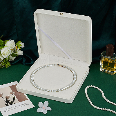 Leather Pearl Beaded Necklace Packaging Boxes CON-WH0086-187A-1