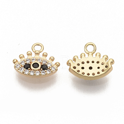 Brass Micro Pave Cubic Zirconia Charms ZIRC-T011-05G-NF-1