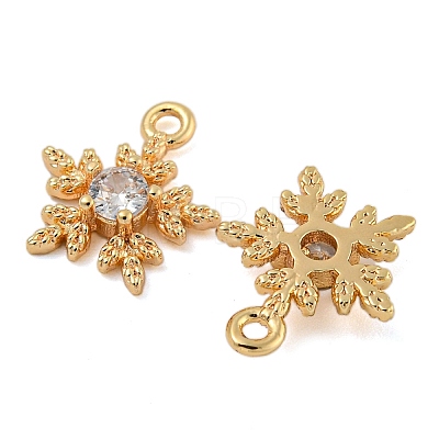 Flower Brass Micro Pave Cubic Zirconia Pendants X-KK-N254-102G-01-1