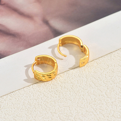 Leaf Pattern Brass Hoop Earrings MB2194-1
