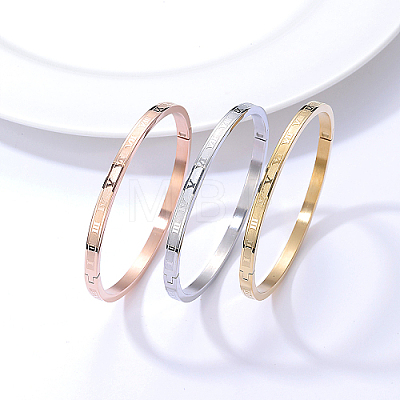3Pcs 3 Colors Stainless Steel Hinged Bangles DB9414-1-1