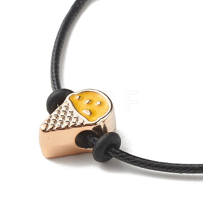 Ice Cream Acrylic Enamel Beads Adjustable Cord Bracelet for Teen Girl Women BJEW-JB07046-1