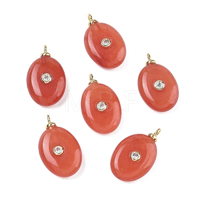 Dyed Natural White Jade Pendants KK-C251-01B-01-1