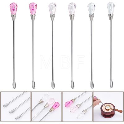 Unicraftale 6Pcs 3 Colors Stainless Steel Sealing Wax Mixing Stirrers STAS-UN0040-05-1