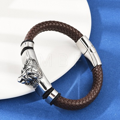 Braided Microfiber Leather Cord Bracelets BJEW-D304-19AS-02-1