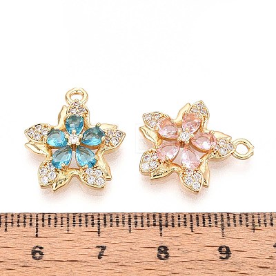 Brass Micro Pave Cubic Zirconia Pendants KK-T078-30G-1