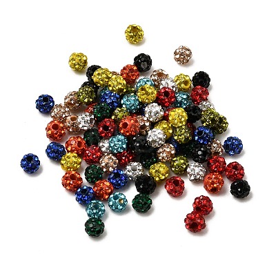 10Colors Rhinestone Clay Pave Beads RB-WH0005-013A-1