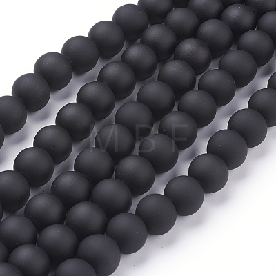 Painted Glass Bead Strands X-DGLA-S072-12mm-24-1
