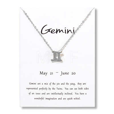 Twelve Constellations Alloy Pendant Necklaces WG2D4F2-18-1