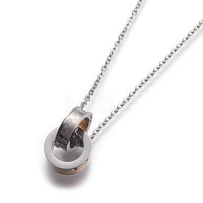 304 Stainless Steel Pendant Necklaces STAS-I099-15P-1
