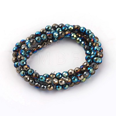 Electroplated Non-magnetic Synthetic Hematite Beads Strands G-P408-O-3mm-1
