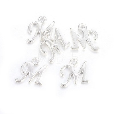 Silver Color Plated Alloy Letter Pendants PALLOY-J718-01S-M-1