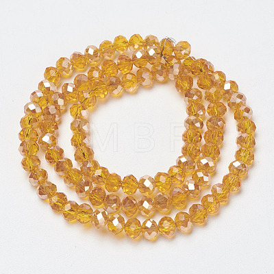 Electroplate Glass Beads Strands EGLA-A034-T3mm-K18-1