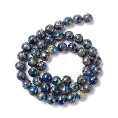 Assembled Synthetic Pyrite and Vesuvianite Beads Strands G-K317-A23-1