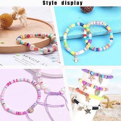 Flat Round Handmade Polymer Clay Beads LS-CLAY-R067-8.0mm-11-1