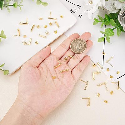 Brass Stud Earring Findings KK-FH0003-77-1