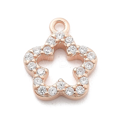 925 Sterling Silver Micro Pave Clear Cubic Zirconia Charms STER-A034-02B-RG-1