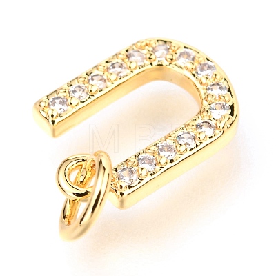 Brass Micro Pave Cubic Zirconia Charms ZIRC-O037-05G-1