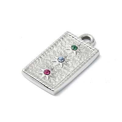 304 Stainless Steel Rhinestone Pendants STAS-L022-448P-1