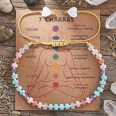 Chakra Natural Shell & Natural & Synthetic Mixed Gemstone Beads Braided Bead Bracelets ZA7321-2-1