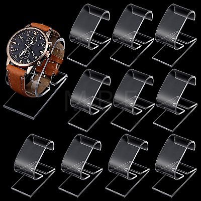 10Pcs C Shaped Acrylic Single Watch Display Stands ODIS-PH0009-32-1
