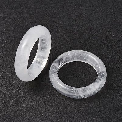 Natural Quartz Crystal Plain Band Ring RJEW-P044-01A-09-1