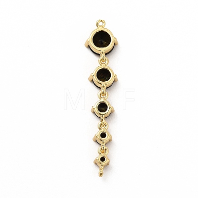 Rack Plating Brass Pave Cubic Zirconia Connector Charms KK-G458-02G-02-1
