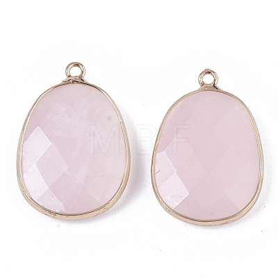 Natural Rose Quartz Pendants X-G-T131-08H-1