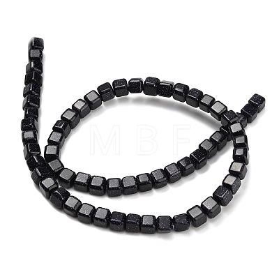 Synthetic Blue Goldstone Beads Strands G-L642-C01-6x6mm-1