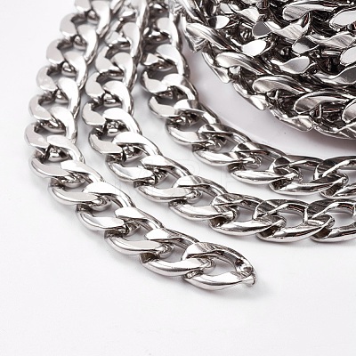 304 Stainless Steel Cuban Link Chains CHS-E013-17C-1