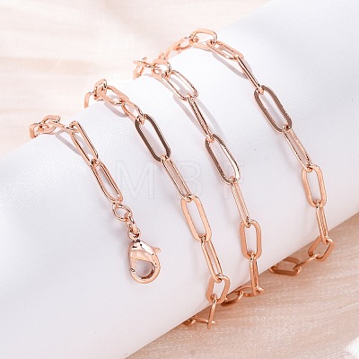 Brass Paperclip Chains Necklaces for Women NJEW-D302-69RG-1