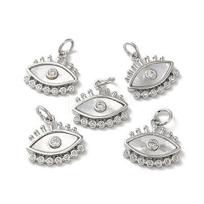 Natural White Shell Eye Charms BSHE-Z003-16A-P-1