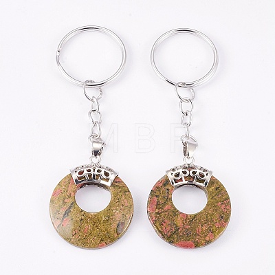 Natural Unakite Keychain KEYC-P041-D20-1