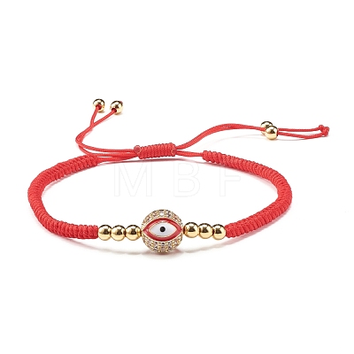 Round with Evil Eye Braided Bead Bracelet for Girl Women BJEW-JB06974-1