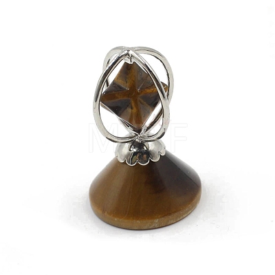 Natural Tiger Eye Rotatable Merkaba Star Figurines PW-WG54158-03-1