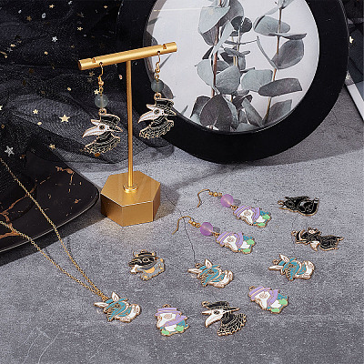 24Pcs 6 Style Alloy Enamel Pendants ENAM-SC0004-10-1