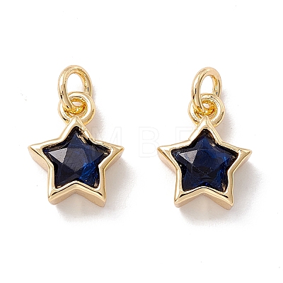 Brass Cubic Zirconia Charms FIND-Z005-02E-1