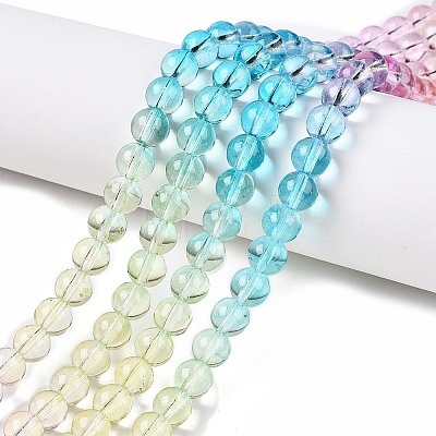 Baking Painted Transparent Glass Beads X-DGLA-M001-8mm-03-1