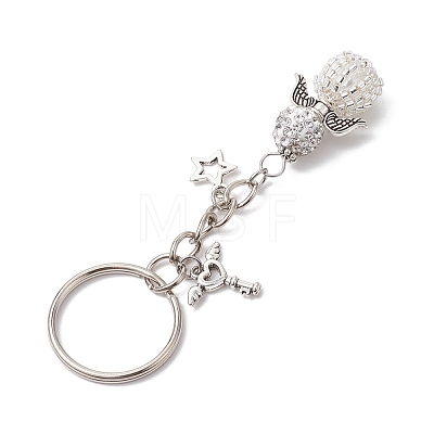 Alloy with Glass Seed Beads Keychain KEYC-MZ00010-1