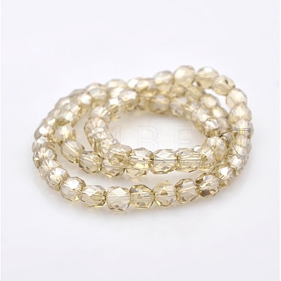 Pearl Luster Plated Glass Faceted Drum Beads Strands GLAA-A032-6mm-PL11-1