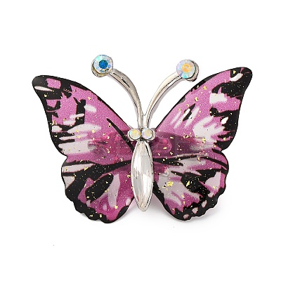 Butterfly Transparent Resin Brooch JEWB-M047-01E-1